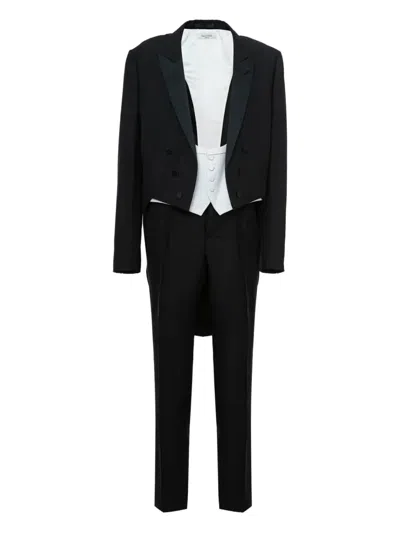 Valentino Peak-lapel Tailcoat Suit In Black