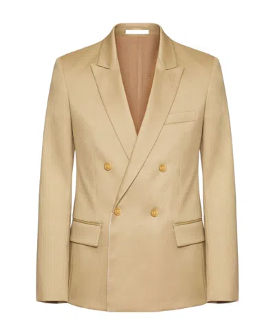 Valentino Peak-lapels Double-breasted Blazer In Beige