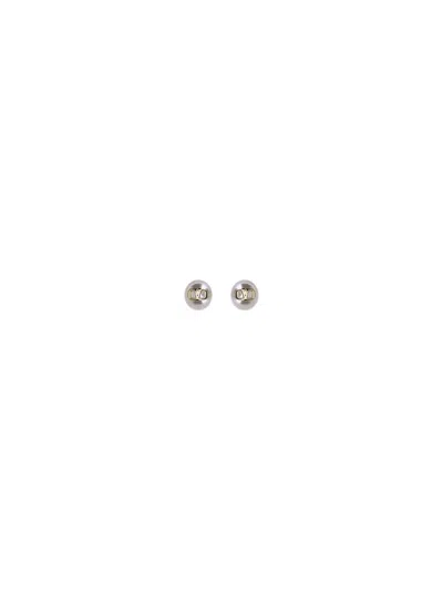 Valentino Garavani Pearl Earrings Vlogo In Silver