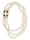 Valentino Garavani Pearl-embellished Necklace In Gold