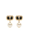 Valentino Garavani Oval Earrings With Swarovski Pearl Women In Yellow