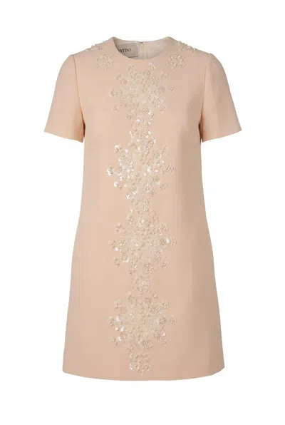 Valentino Pearl-embellished Dress In Pink