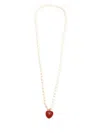 Valentino Pearls And Heart Necklace Jewelry White In Gold