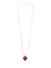 Valentino Pearls And Heart Necklace Jewelry White In Gold