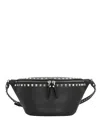 Valentino Pebbled Stud Leather Belt Bag In Black