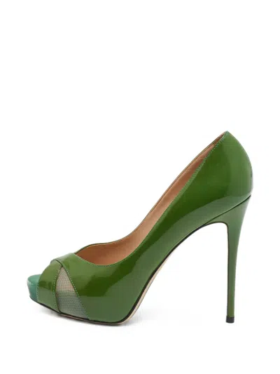Pre-owned Valentino Garavani Peep-toe Pumps In Green