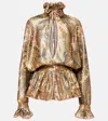 Valentino Patterned Lurex Blouse In Gold