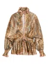 Valentino Patterned Lurex Blouse In Neutrals