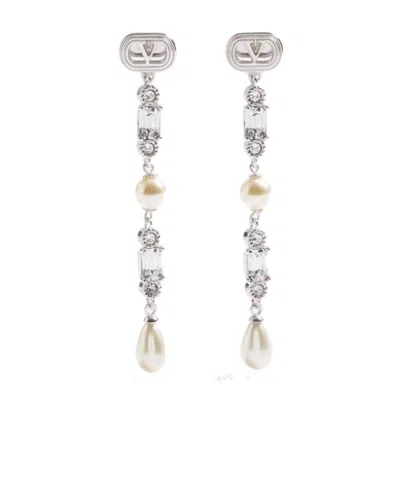 Valentino Garavani Pendant Earrings In White