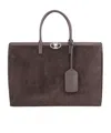 Valentino Vlogo Suede Tote Bag In Black