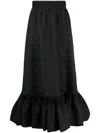Valentino Peplum Hem Skirt In Black