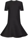 Valentino Black Velvet Silk-lined Minidress In Black