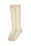 Valentino Perforated Cotton Socks For In Neutro