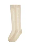 Valentino Garavani Perforated Cotton Socks For In Neutro