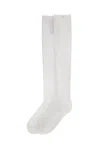Valentino Embellished Pointelle-knit Cotton Socks In White