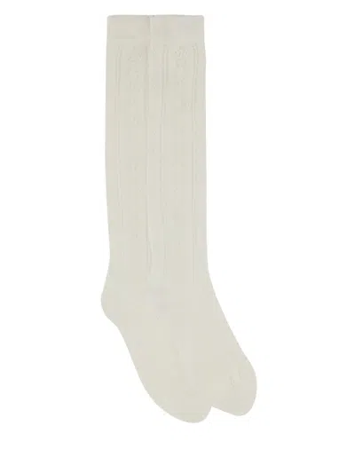 Valentino Perforated Cotton Socks In White