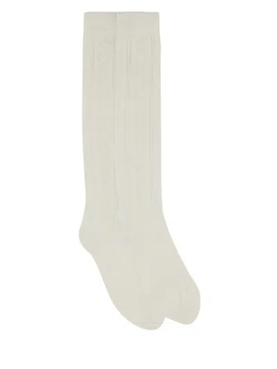 Valentino Perforated Cotton Socks With Vlogo In White