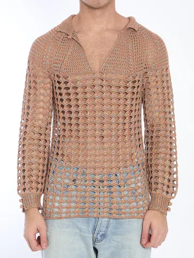VALENTINO PERFORATED KNIT SHIRT