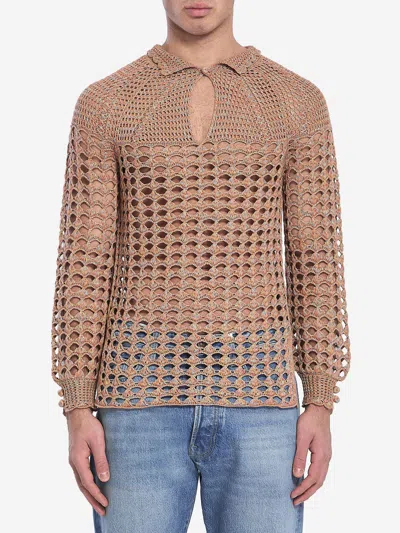 VALENTINO PERFORATED KNIT SHIRT
