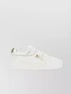 Valentino Perforated Leather Studded Sneakers In Cream