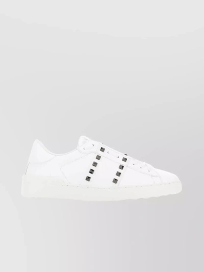 Valentino Garavani Perforated Rockstud Low-top Sneakers In White