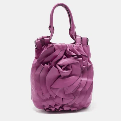 Pre-owned Valentino Garavani Petale Rose Pink Leather Vertical Tote
