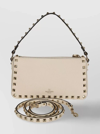 Valentino Garavani Petite Leather Shoulder Bag With Studs And Chain In Brown