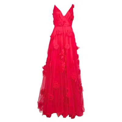 Pre-owned Valentino Pierpaolo Piccioli Prefall 2024 Maxi Red Floral Dress