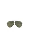 Valentino Women's White Gold Titanium Sunglasses In Green