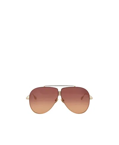 Valentino Garavani Light Gol Titanium Sunglasses In Orange