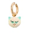 Valentino Multicolor Metal And Nylon Le Chat De La Maison Earring In Yellow