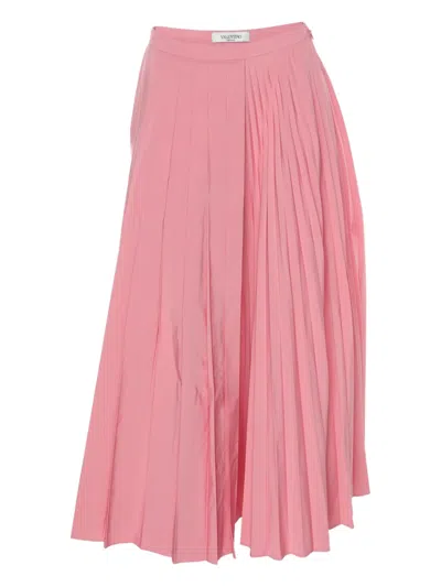 Pre-owned Valentino Pleated Skirt In Pink