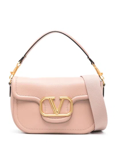 Valentino Garavani Alltime Grained Leather Top Handle Bag In Beige
