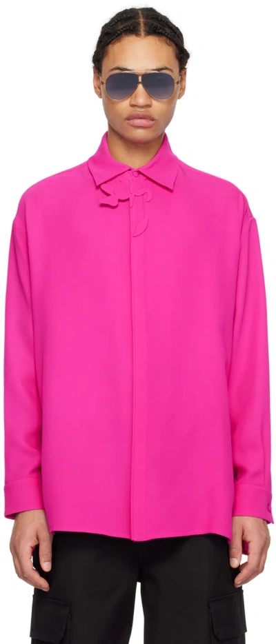 Valentino Pink Appliqué Shirt In Pink Pp