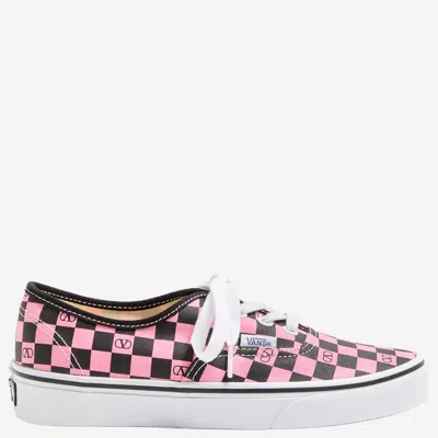 VALENTINO GARAVANI PINK BLACK CANVAS SNEAKERS