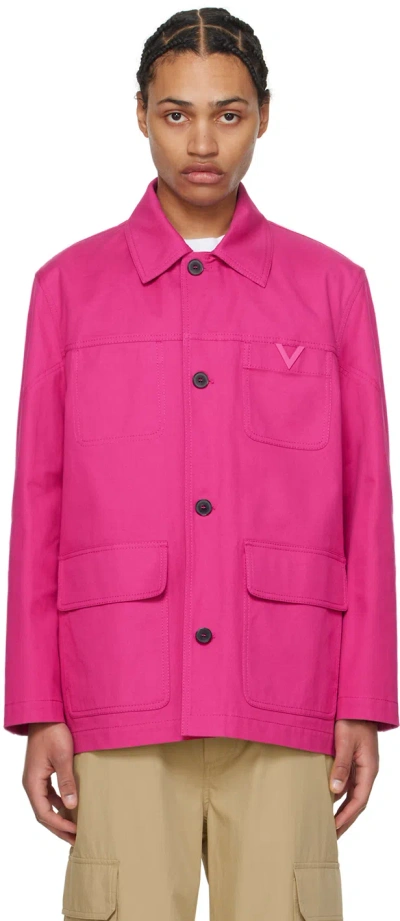 Valentino Pink Caban Jacket In Rose Hill