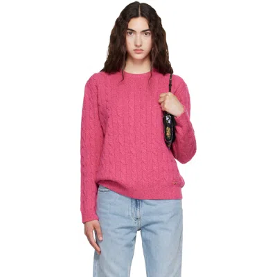 Valentino Pink Cable-knit Wool Sweater In 0lw Pink Melange
