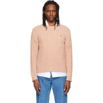 Valentino Pink Cable-knit Wool Sweater In Multi