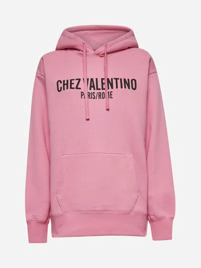 Valentino Pink Chez  Print Hoodie
