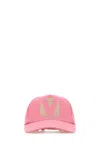 Valentino Pink Cotton Baseball Cap In Rosaanticoburro