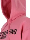 Valentino Pink Cotton Hoodie With Kangaroo Pocket