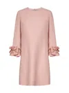 Valentino Crepe Couture Floral Detailed Mini Dress In Pink