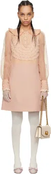 Valentino Pink Embroidered Crepe Couture Minidress In 0lz Rose Mist