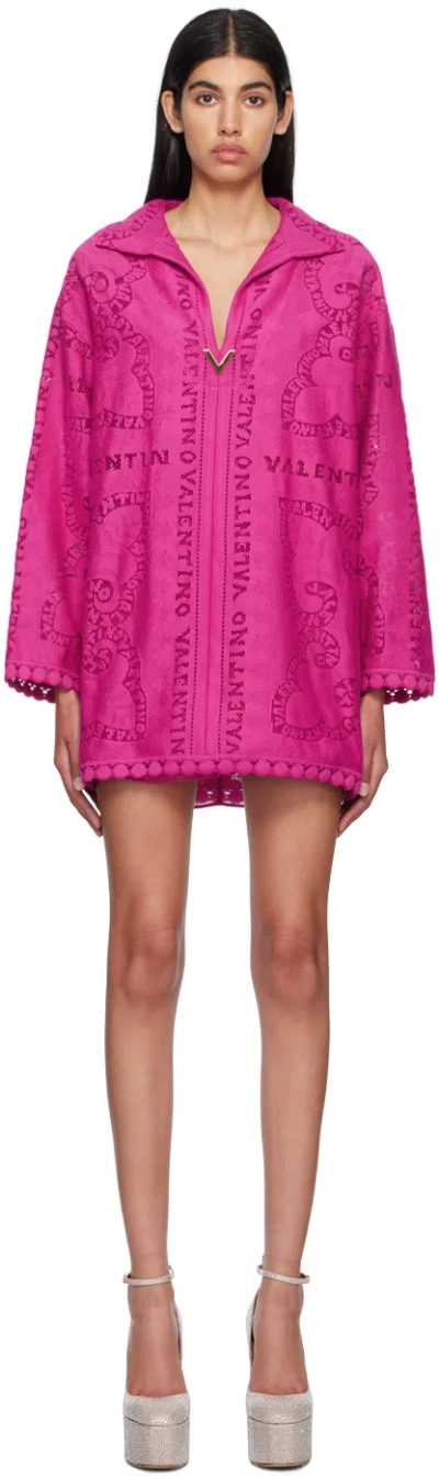 Valentino Pink Jacquard Minidress In Uwt Pink Pp