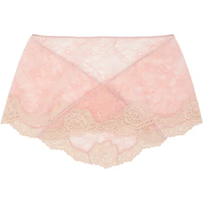 Valentino Pink Lace Head Scarf In 4jp Satin