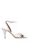 Valentino Garavani Ladycrush Leather Ankle-strap Sandals In Water Rose Silver Shade
