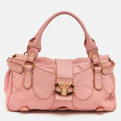 Pre-owned Valentino Garavani Pink Leather Catch Satchel