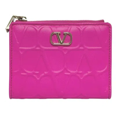 Pre-owned Valentino Garavani Valentino Pink Leather Coin Purse/coin Case ()