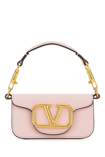 Valentino Garavani Pink Leather Locã² Handbag In Rosequartz