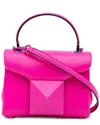 Valentino Roman Stud Leather Tote In Pink